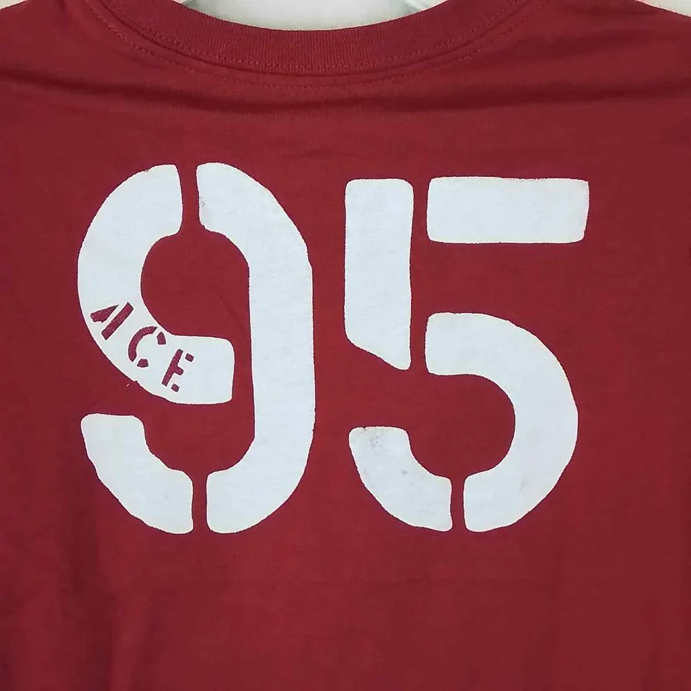 OshKosh Long Sleeve Cotton Tee Size 5 in Red w/ Fighter‎ Jet Theme